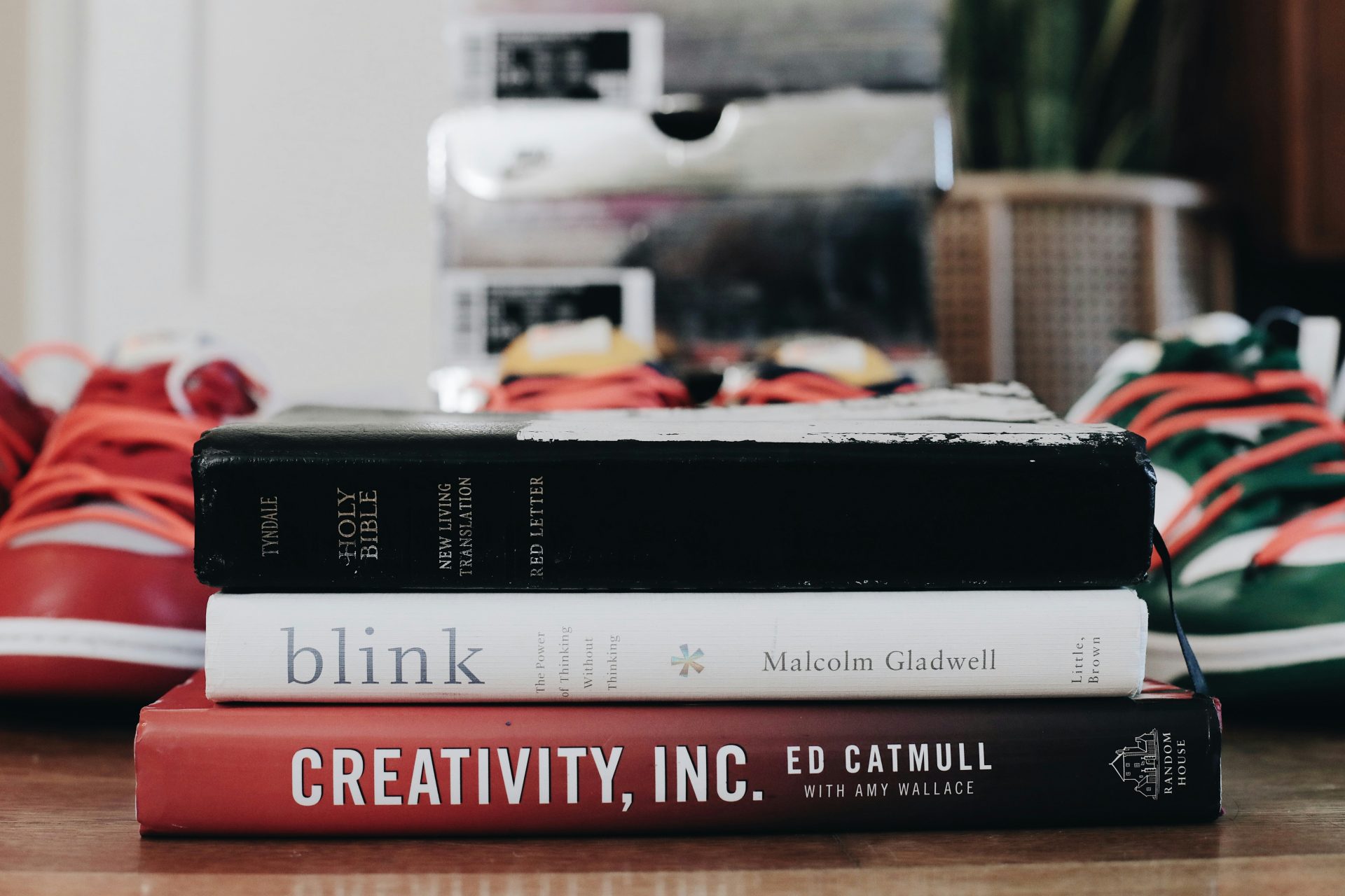 black and red labeled book